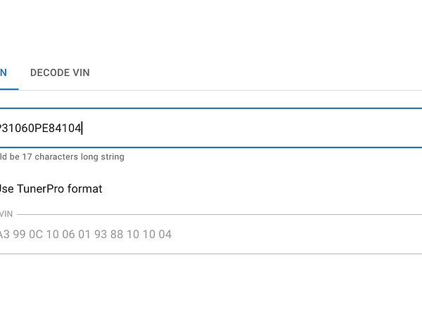 BMW VIN Encoder-Decoder + VIN to Hex